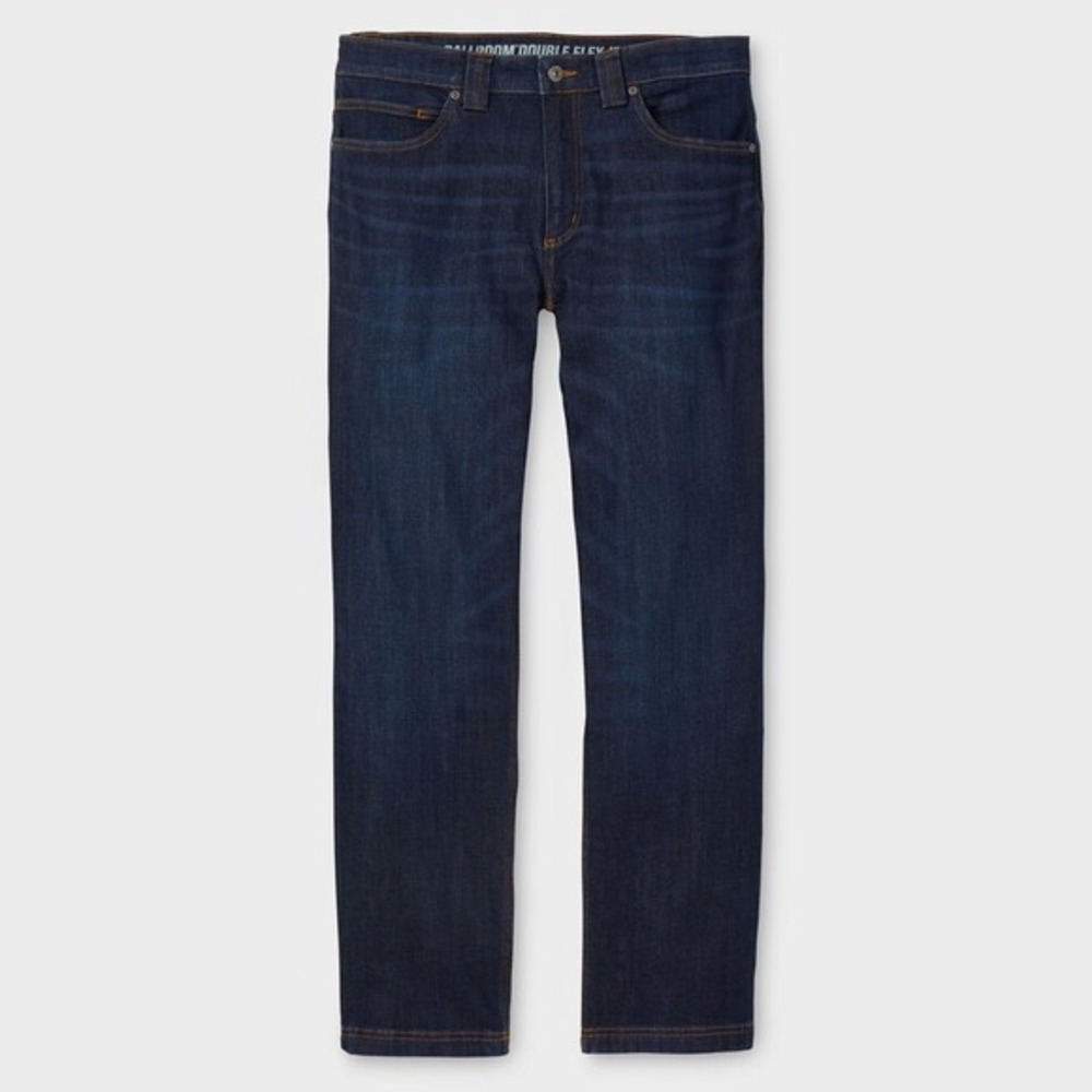 Duluth Trading Ballroom Double Flex Jeans Washed Dark Indigo 32x30 NWT‎